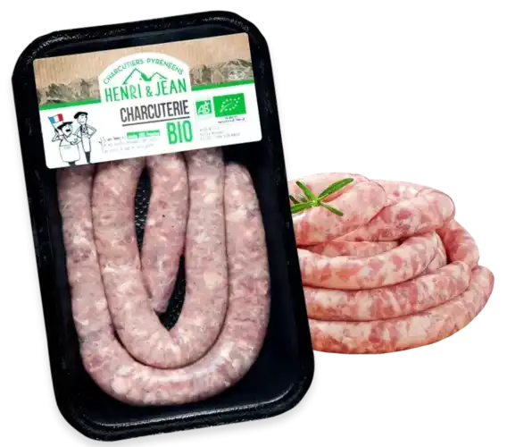 Saucisse de Toulouse sel poivre Bio s/at